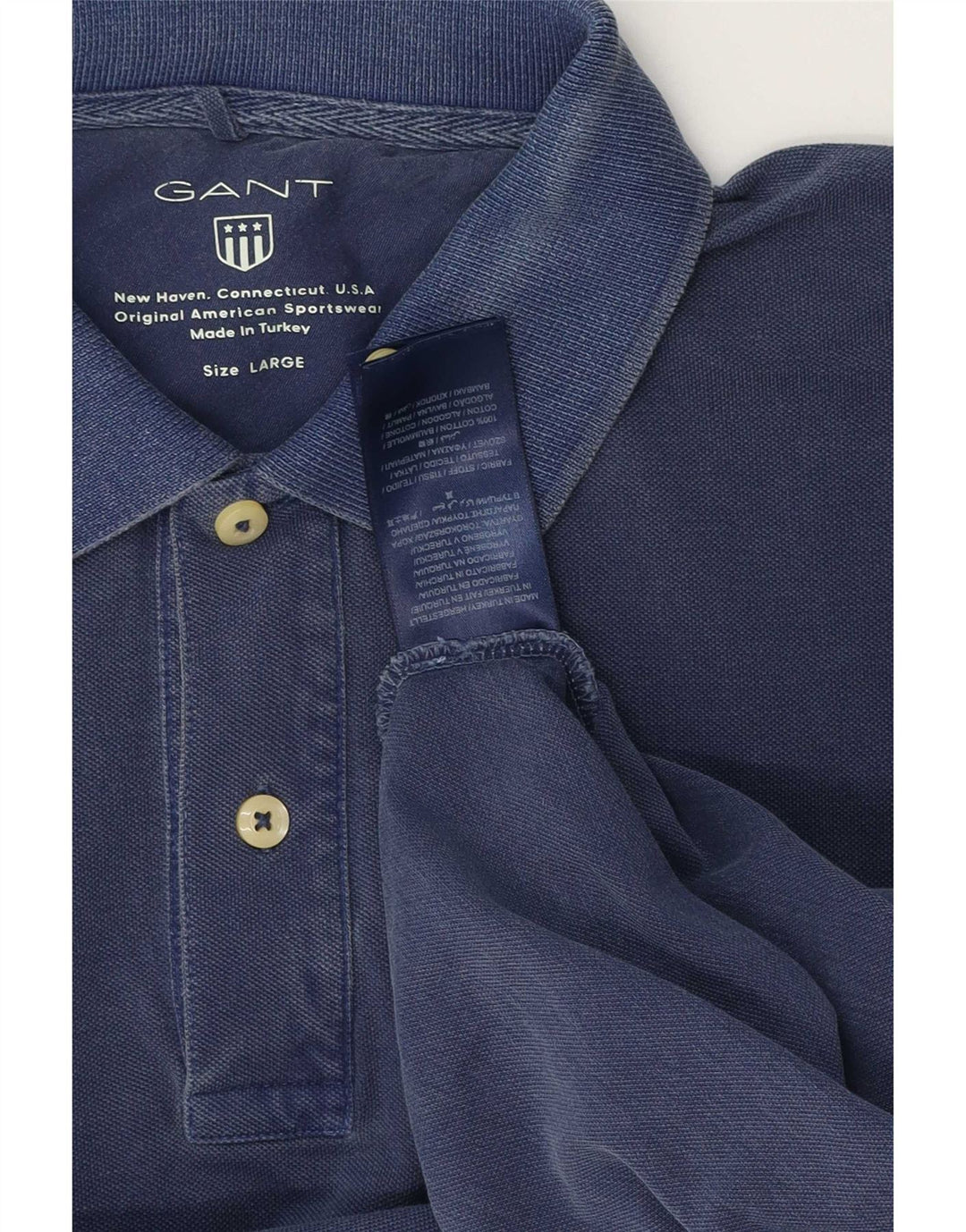 Gant Polo Hombre Grande Azul Algodón