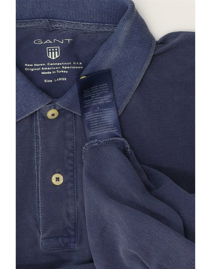 Gant Polo Hombre Grande Azul Algodón