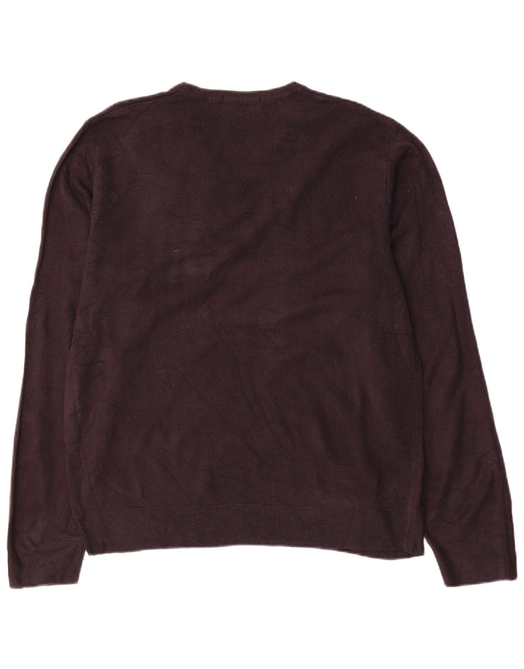 Marks & Spencer Suéter tipo jersey con cuello en V azul Harbor para hombre, talla grande, azul marino