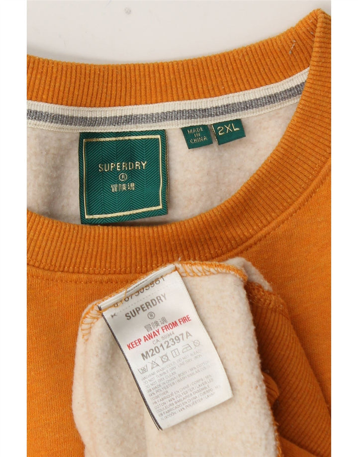 SUPERDRY Sudadera tipo jersey para hombre 2XL Algodón amarillo