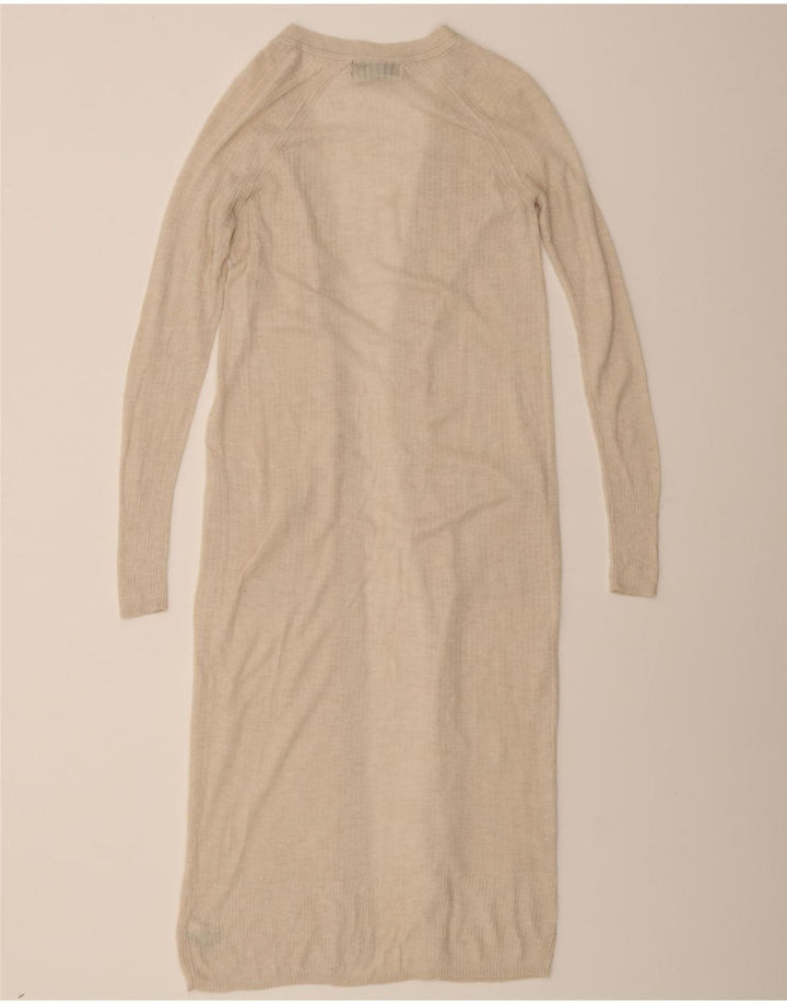 MOSSIMO Womens Longline Open Cardigan Sweater UK 10 Small Beige Acrylic Vintage Mossimo and Second-Hand Mossimo from Messina Hembry 