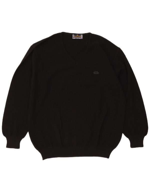 Il Granchio Jersey con Cuello en V para Hombre Large Lana Negra
