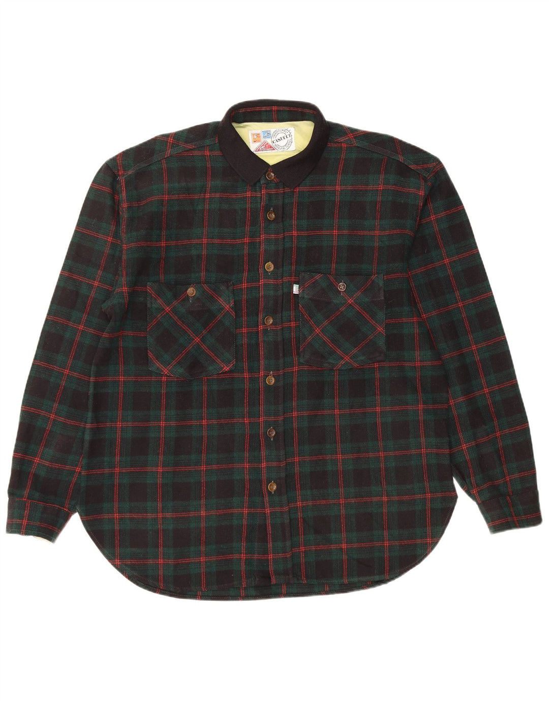 Camisa de franela Casucci para hombre Poliacrílico a cuadros verdes grandes