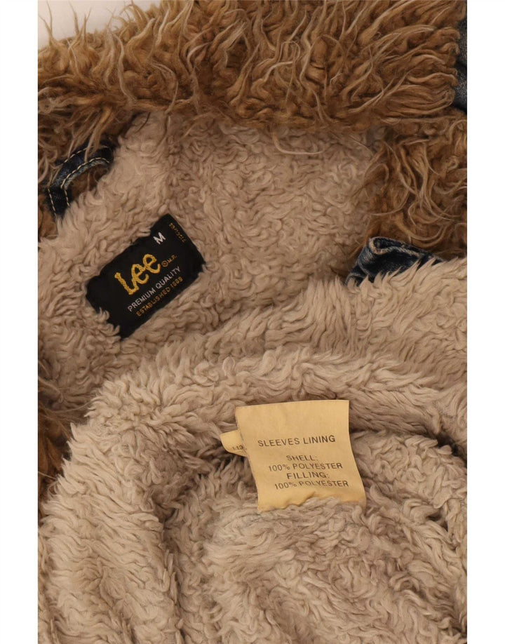 Lee Abrigo vaquero Sherpa para mujer UK 44 Azul medio Poliéster con bloques de color