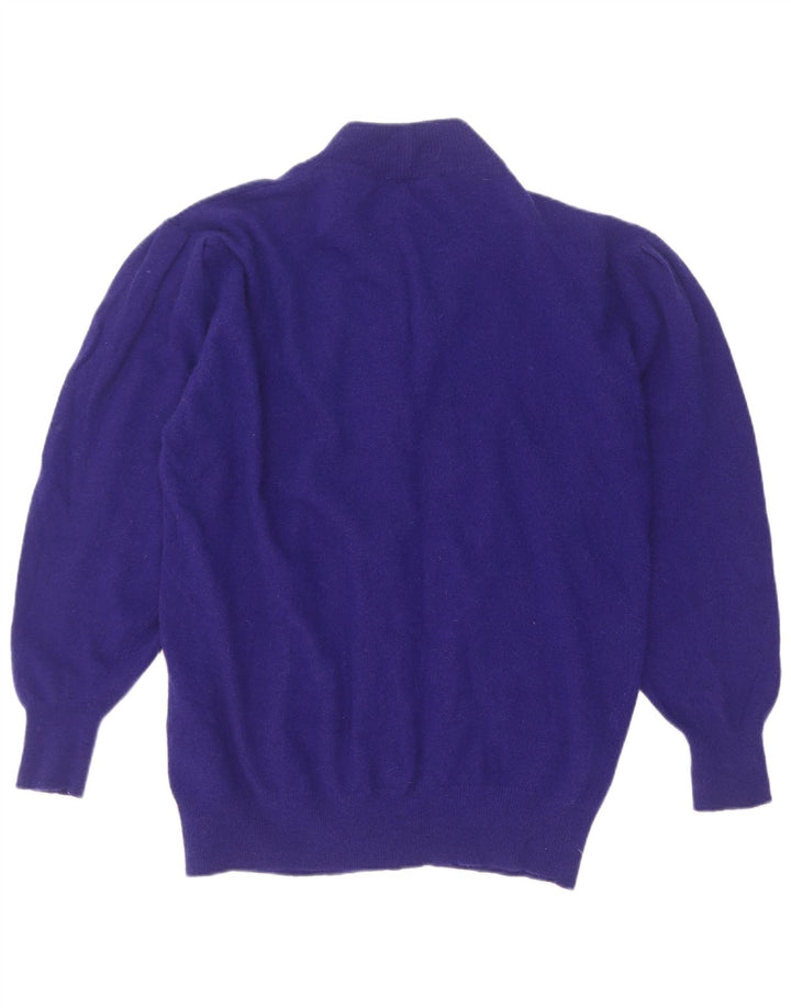 Vintage mujer Cardigan suéter IT 46/48 lana púrpura grande