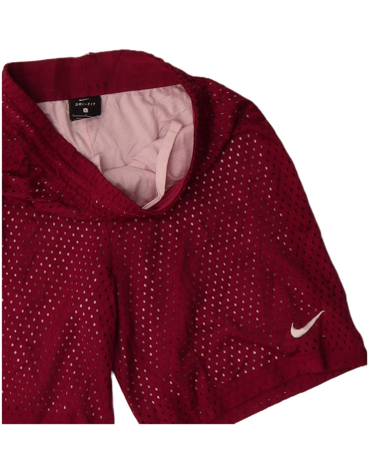 Nike Pantalones cortos deportivos Dri Fit para niñas 12-13 años Poliéster granate grande