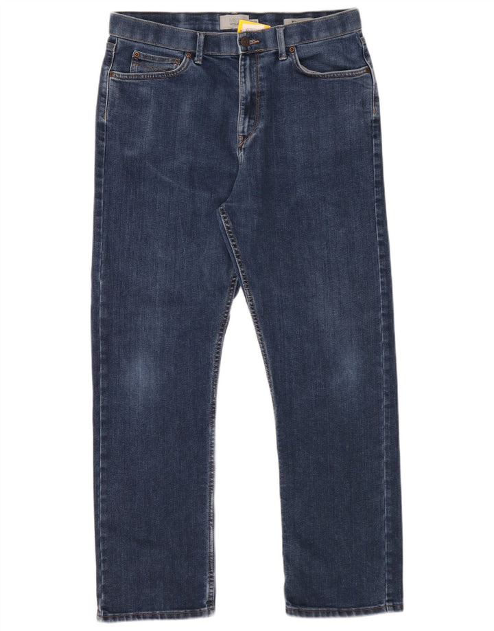 Marks & Spencer Vaqueros rectos regulares para hombre W34 L29 Algodón azul