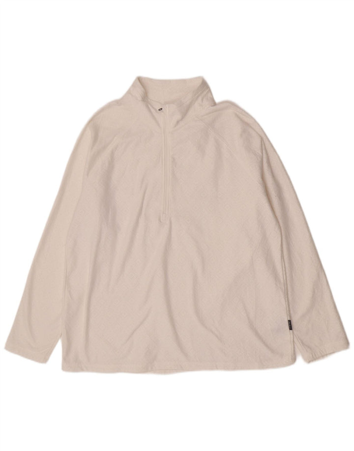 Eddie Bauer - Chándal con cremallera y cuello para mujer, talla 40, XL, color blanco geométrico