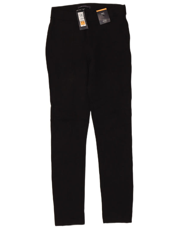 Marks & Spencer Pantalones casuales de talle medio para mujer UK 10 Small W28 L30 Negro