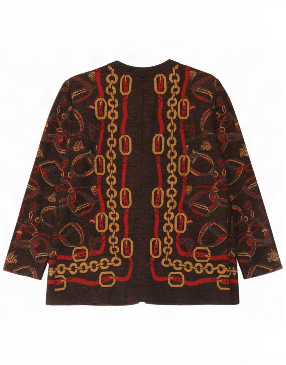Pierre Cardin Chaqueta tipo blazer con 5 botones y estampado abstracto para mujer IT 48 XL Marrón