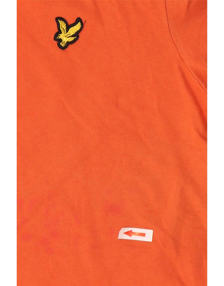 Lyle & Scott Polo para hombre pequeño de algodón naranja