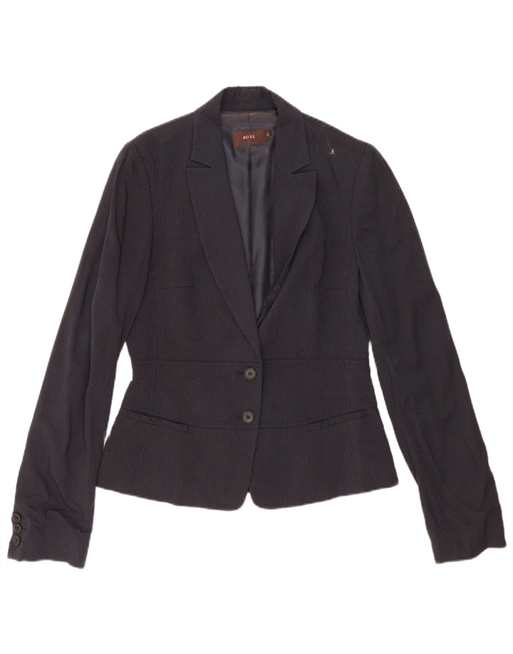 Chaqueta tipo blazer de 2 botones para mujer Reiss UK 12 Medium Azul marino a rayas
