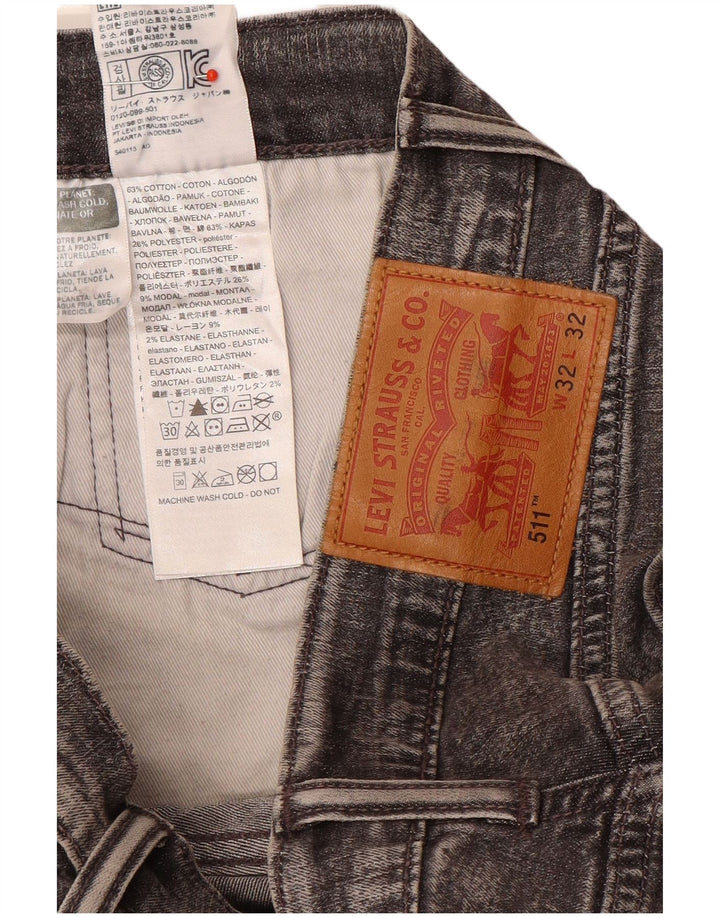 Levi's Mens 511 Slim Jeans W32 L32 Algodón moteado gris