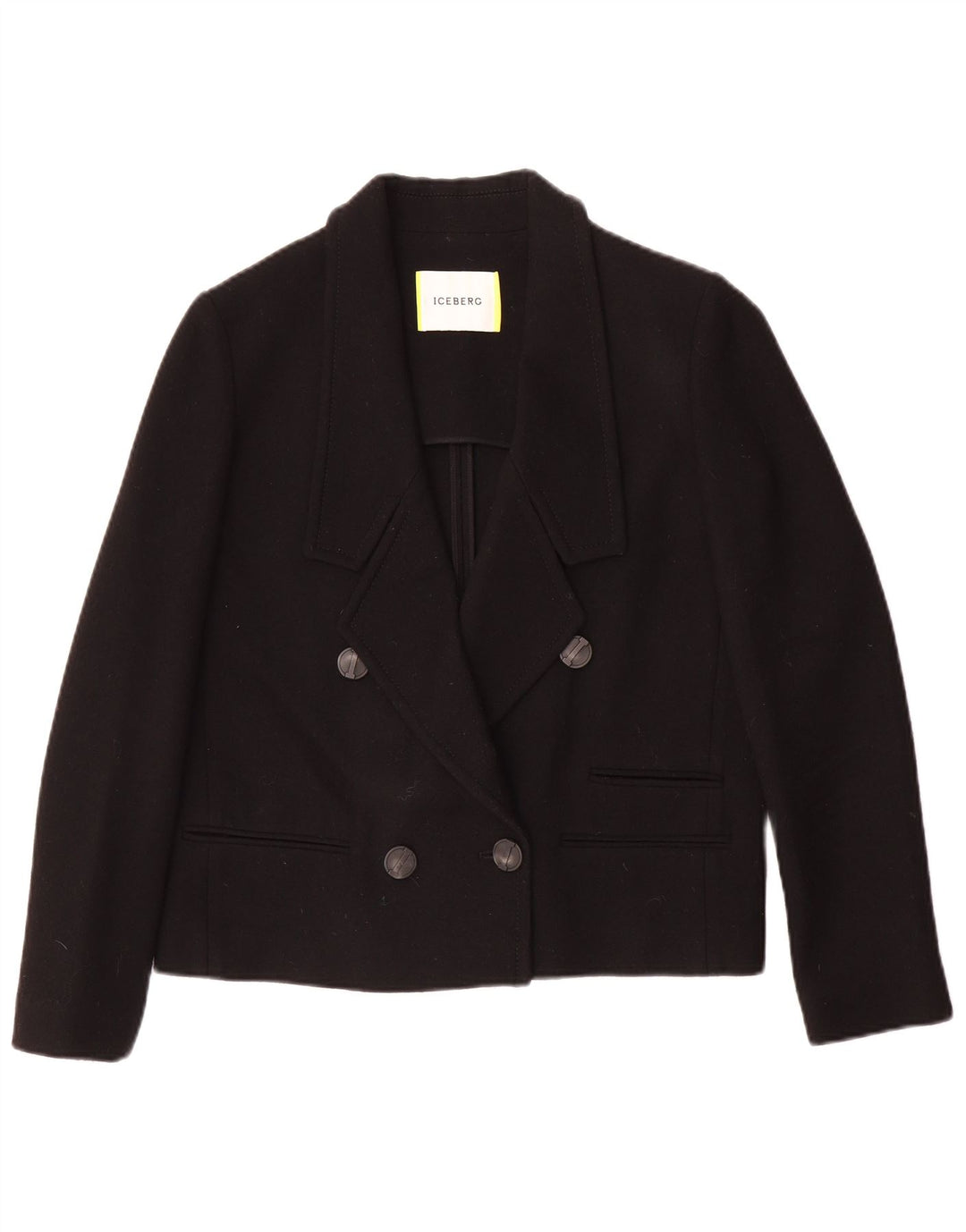 Iceberg Chaqueta tipo blazer con doble botonadura y ajuste holgado para mujer IT 40 Small Black