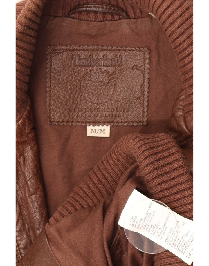 Timberland Chaqueta Bomber De Cuero Para Hombre Reino Unido 38 Marrón Medio