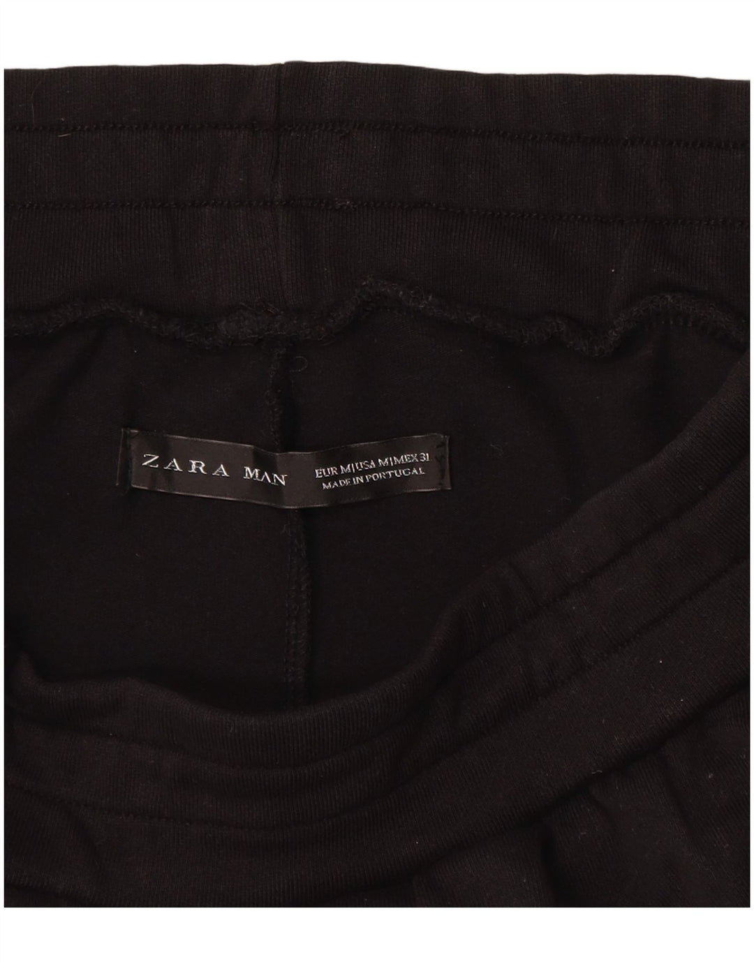 Zara Hombre Shorts Deportivos Gráficos Algodón Negro Mediano