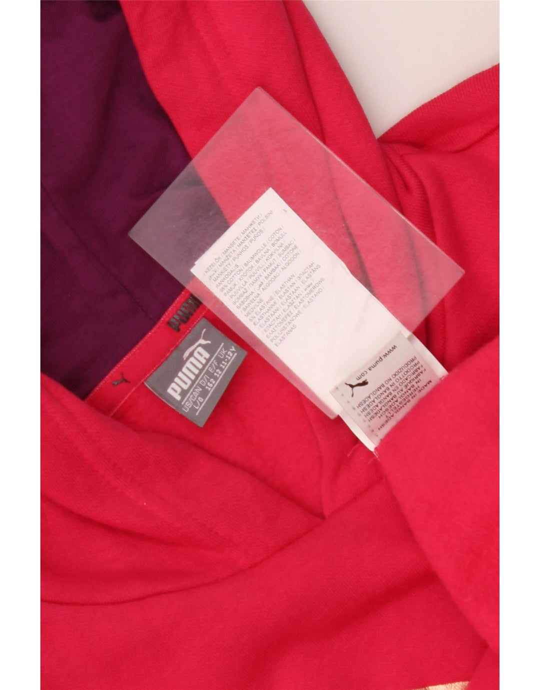 PUMA Jersey con capucha gráfica para niña 11-12 años Algodón color block rosa