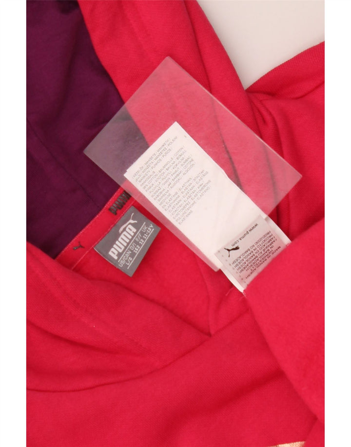 PUMA Jersey con capucha gráfica para niña 11-12 años Algodón color block rosa