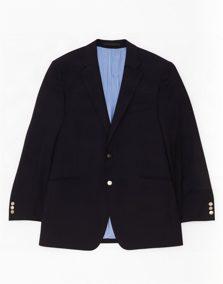 Marks & Spencer Chaqueta tipo blazer de 2 botones para hombre UK 42 Large Azul marino Lana virgen