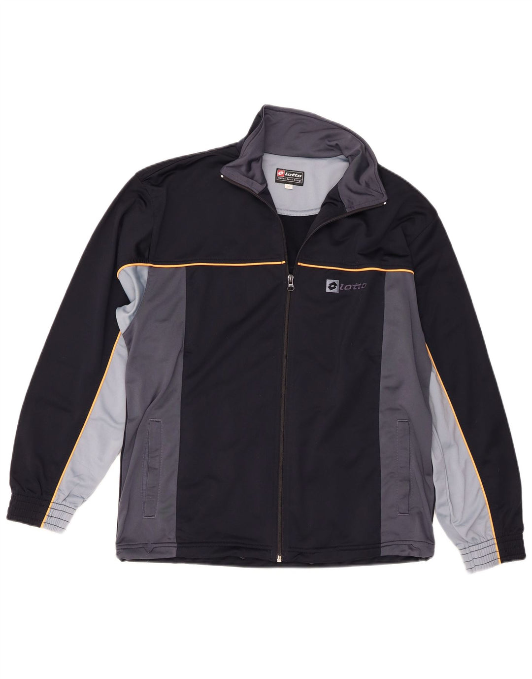 Lotto Hombre Chándal Top Chaqueta Mediana Azul Marino Colorblock Deportes