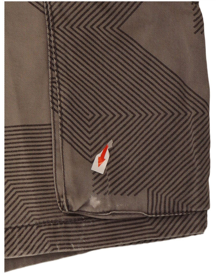 Fly53 Pantalones cortos cargo para hombre W34 Algodón geométrico gris grande