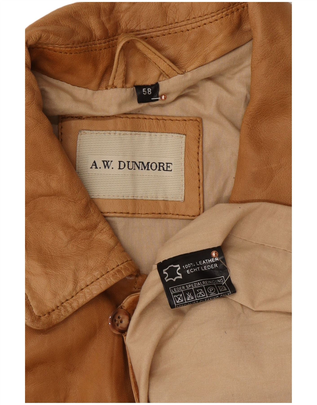 A.W.DUNMORE Chaqueta de cuero para hombre IT 58 4XL Cuero marrón