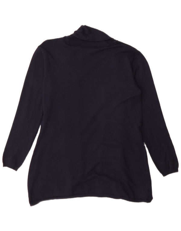 Zara Mujer Jersey Cárdigan Largo UK 40 XL Viscosa Azul Marino