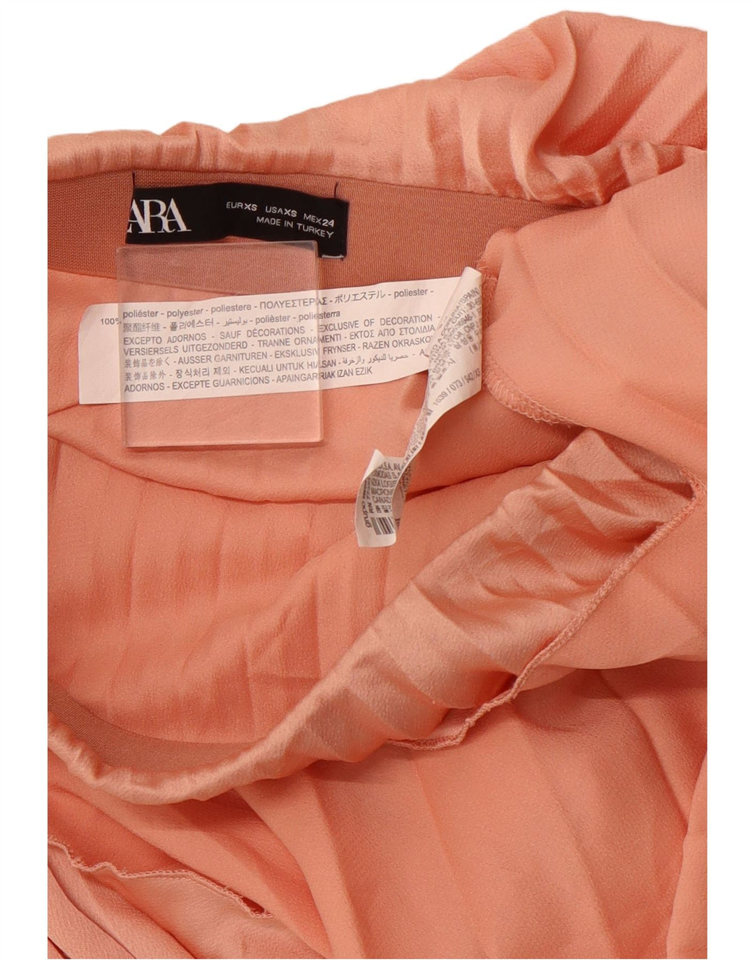 ZARA Mujer Falda Maxi Plisada XS W24 Rosa Poliéster