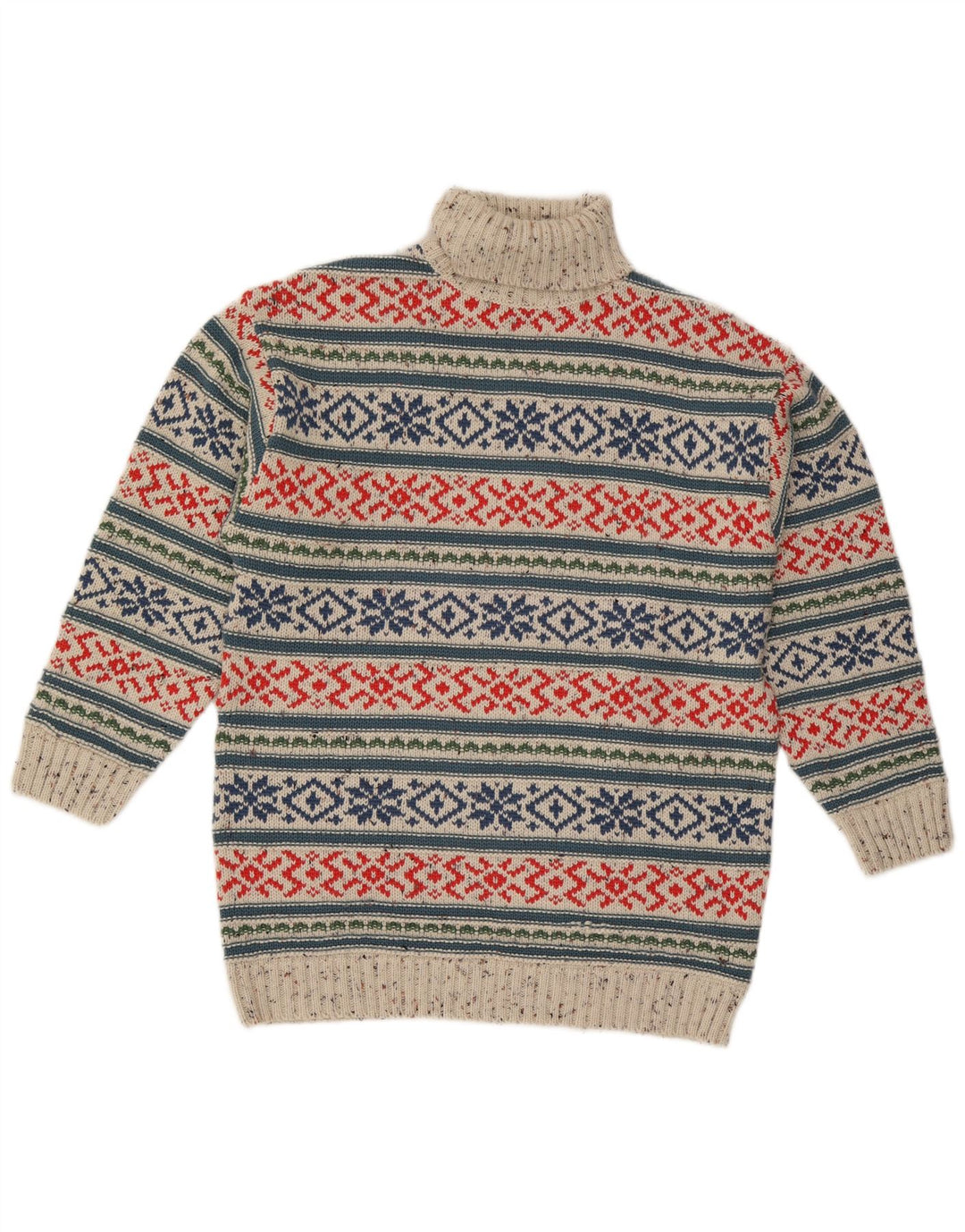 Suéter tipo jersey con cuello vuelto para hombre Trend Acrílico Fair Isle gris medio