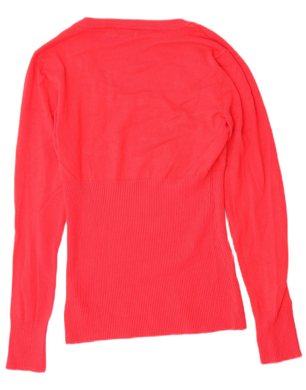 Guess Suéter gráfico con cuello barco para mujer UK 12 Medium Rayón rojo