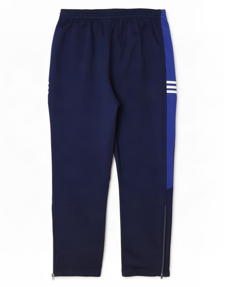 Adidas - Pantalón de chándal para hombre, talla grande, azul marino, color block, poliéster