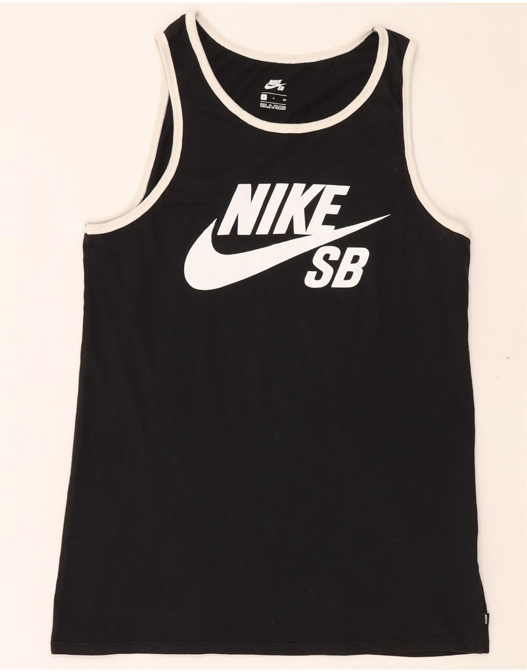 NIKE Hombre Graphic Vest Top Pequeño Algodón Negro