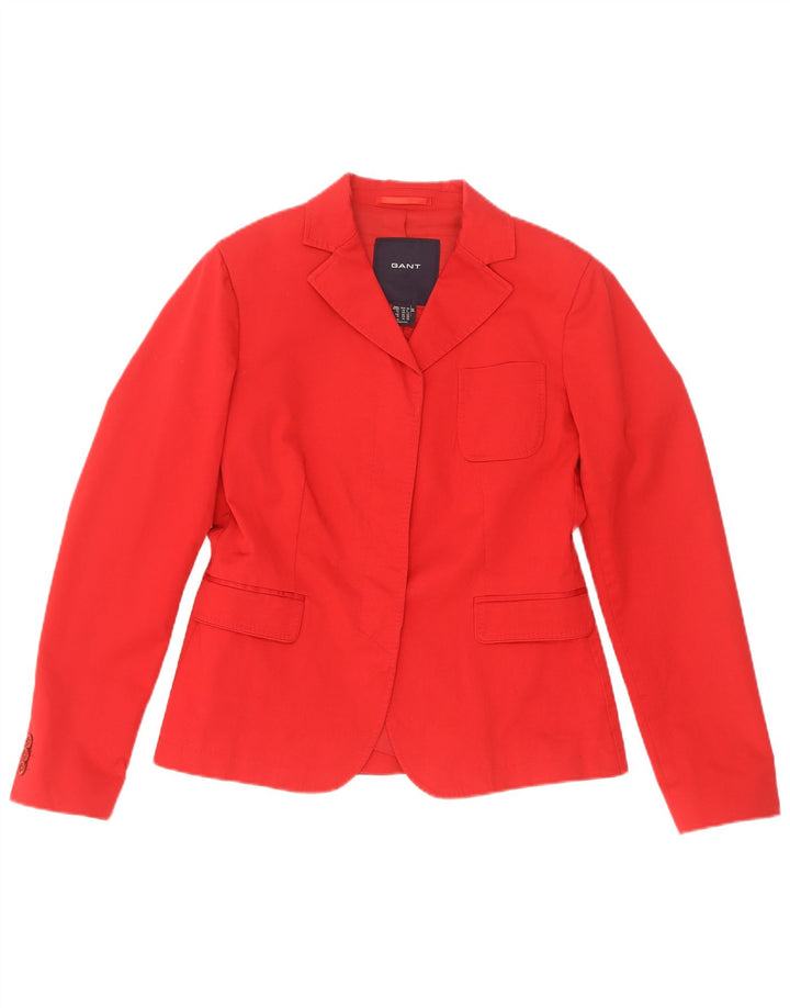 Gant Chaqueta Blazer para Mujer Reino Unido 12 Algodón Rojo Mediano