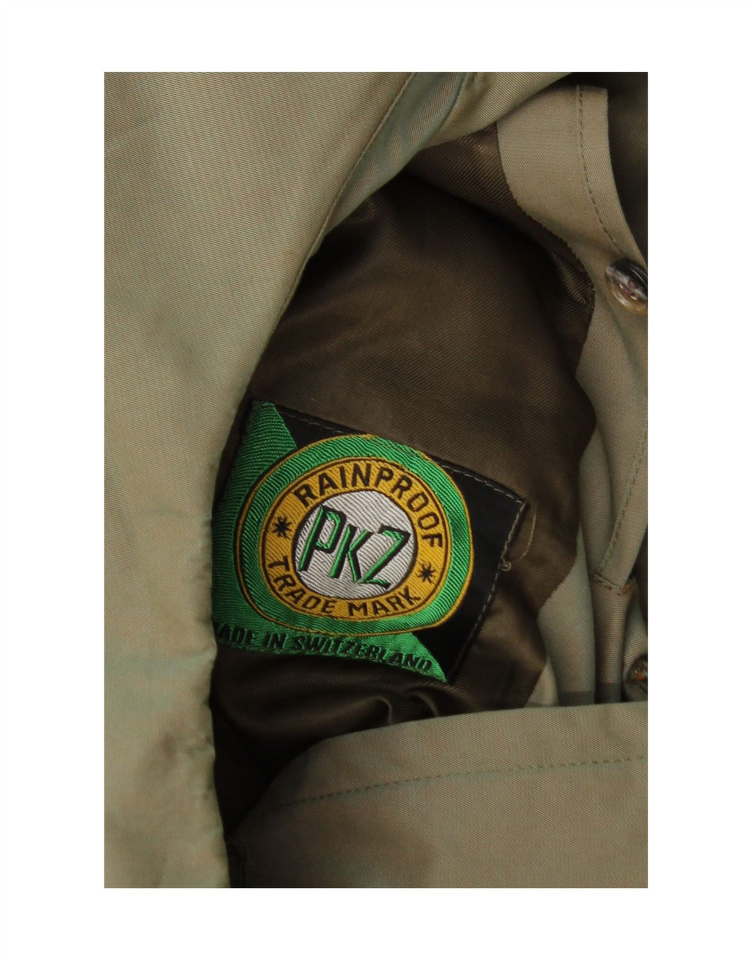 Vintage hombres doble pecho abrigo Reino Unido 34 XS verde
