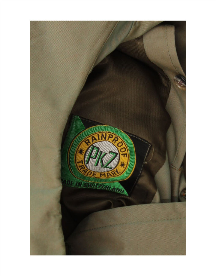 Vintage hombres doble pecho abrigo Reino Unido 34 XS verde