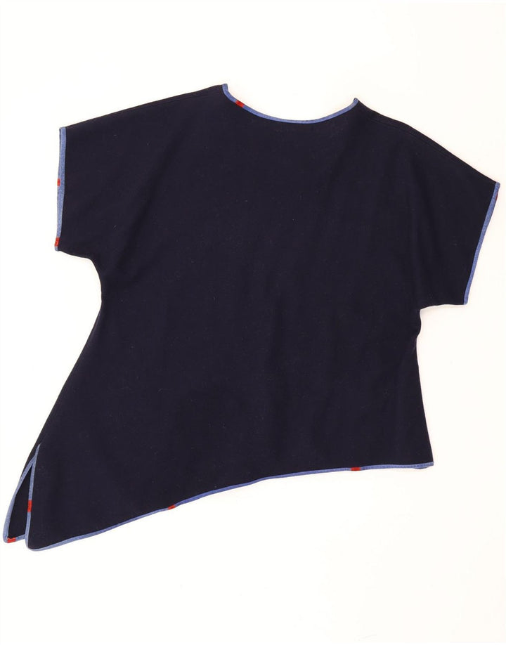Vintage Mujer Asimétrica Top Reino Unido 18 XL Azul Marino