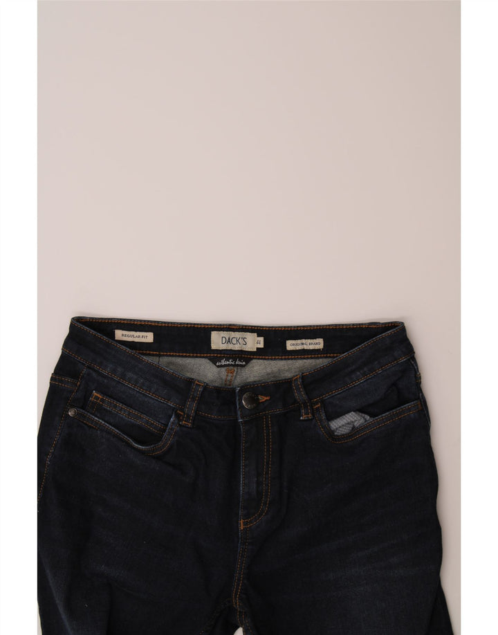 DACK'S Womens Regular Fit Straight Jeans IT 44 Medium W28 L30 Navy Blue Vintage Dack's and Second-Hand Dack's from Messina Hembry 