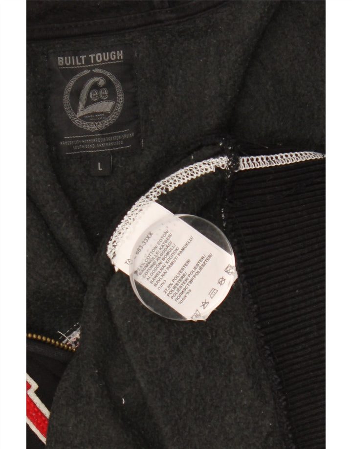 Lee Sudadera con Capucha y Cremallera gráfica para Hombre, tamaño Grande, algodón Negro