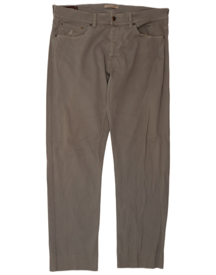 Marlboro Classics Pantalones casuales ajustados regulares para hombre W34 L34 Gris