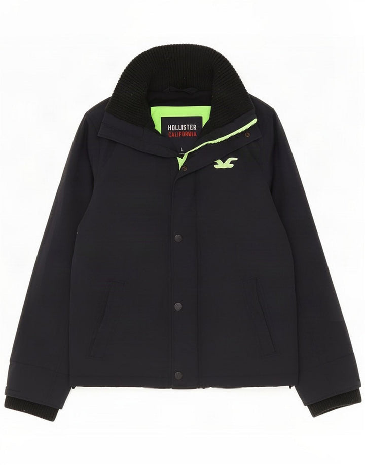 Chaqueta cortavientos Hollister para hombre UK 40 Grande Azul marino Poliéster