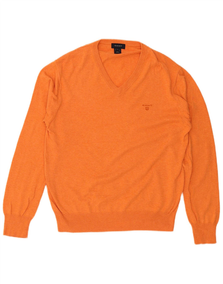 Gant Jersey Con Cuello En V De Algodón Naranja Medio Para Hombre