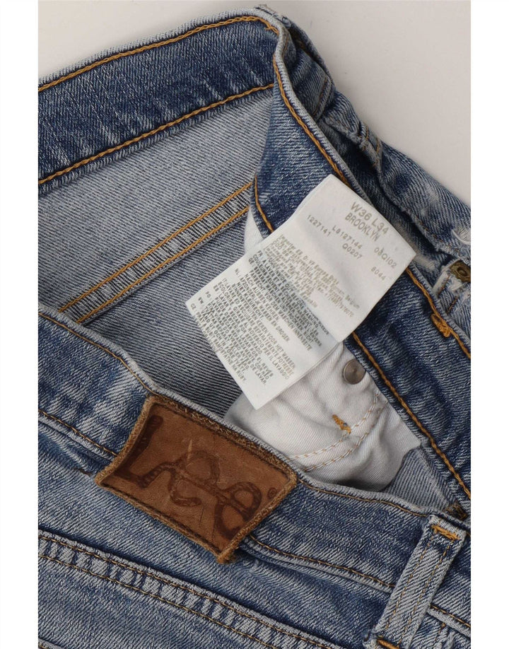 Lee Vaqueros Rectos Brooklyn Para Hombre W36 L27 Algodón Azul