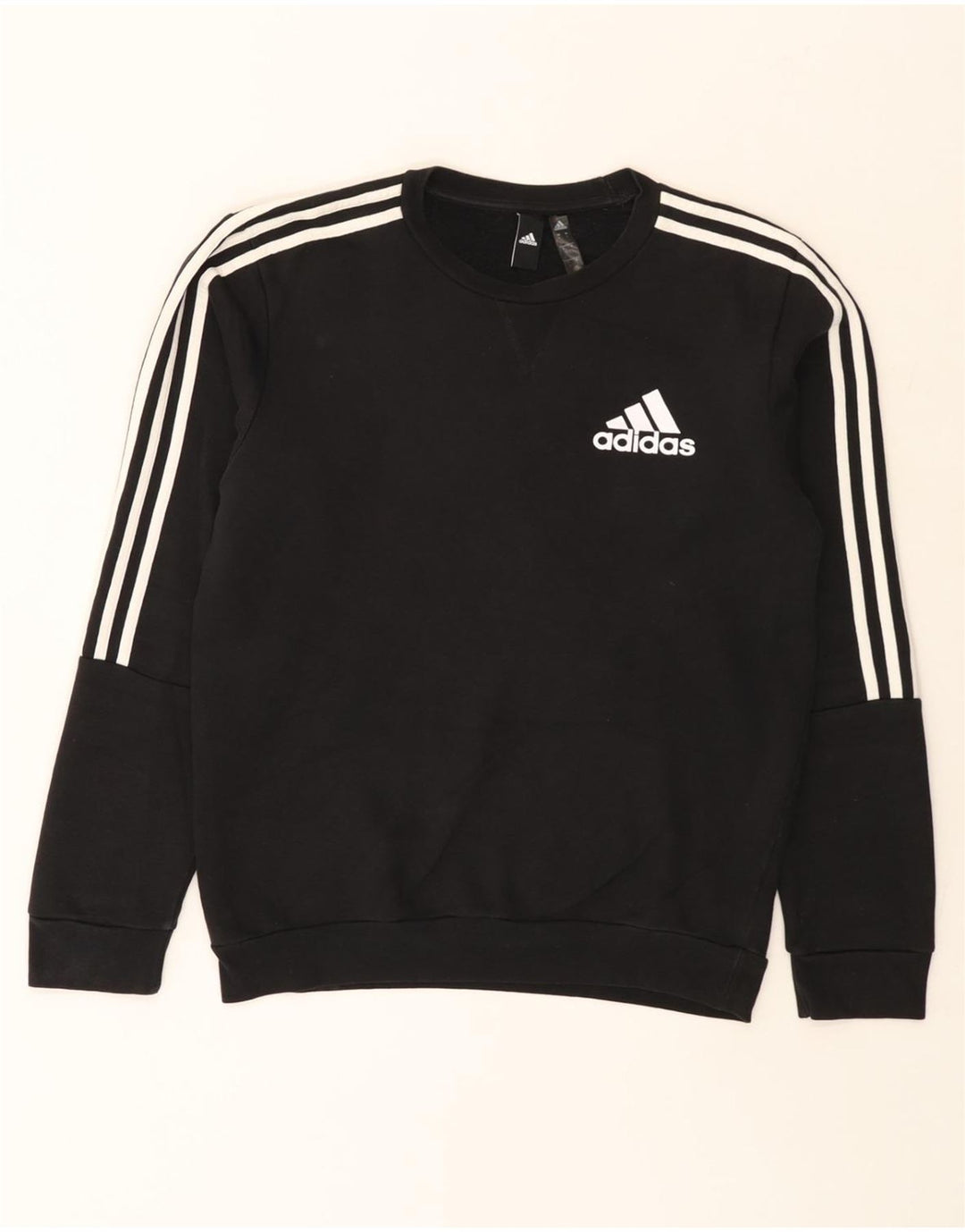 ADIDAS Hombre Sudadera Jumper Pequeño Algodón Negro