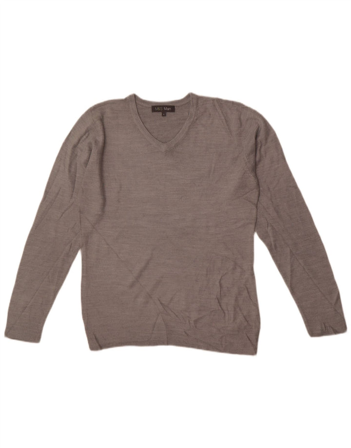 Marks & Spencer Suéter con Cuello en V para Hombre Pequeño Acrílico Gris