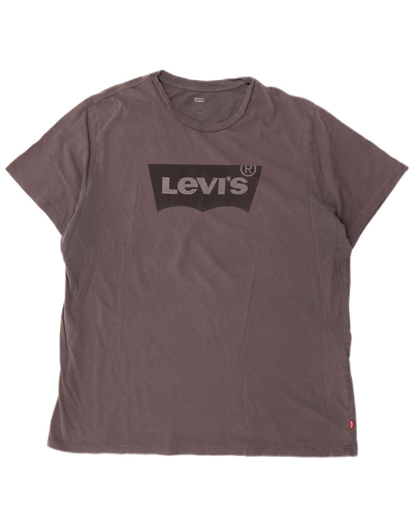 Levi's Hombre Camiseta Gráfica Top XL Algodón Gris