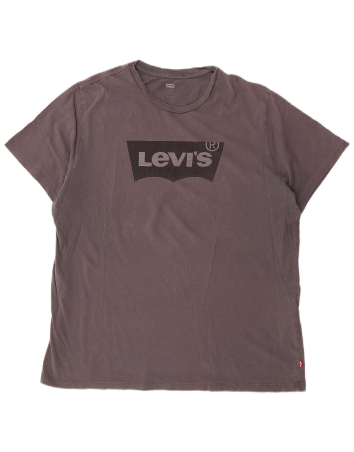 Levi's Hombre Camiseta Gráfica Top XL Algodón Gris