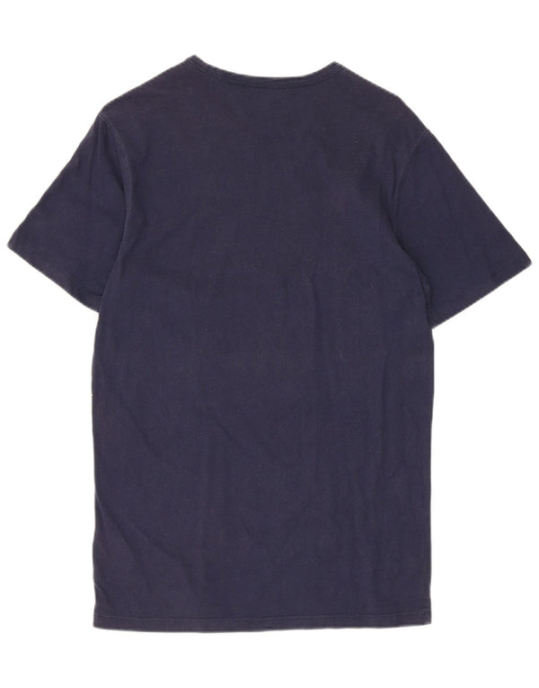 Timberland Hombre Slim Fit Graphic Camiseta Top Small Azul Marino Algodón