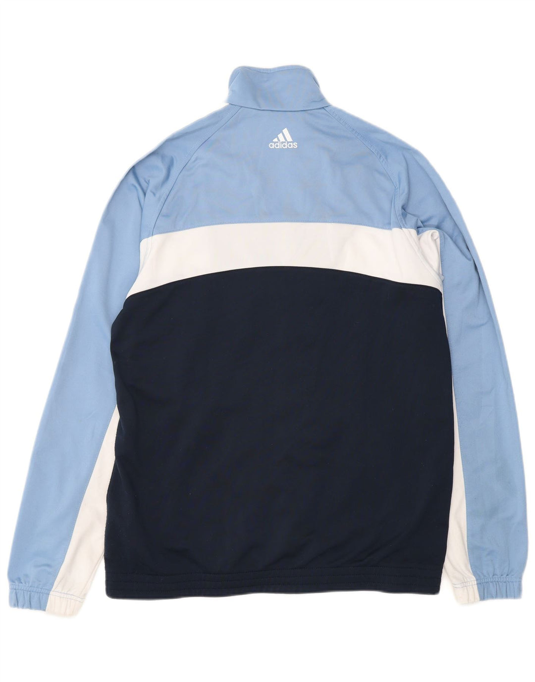 Adidas Hombre Chándal Top Chaqueta UK 42/44 Grande Azul Colorblock Poliéster