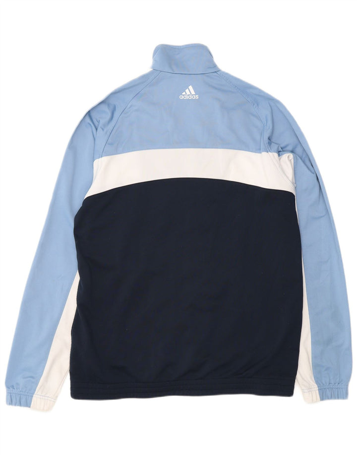 Adidas Hombre Chándal Top Chaqueta UK 42/44 Grande Azul Colorblock Poliéster