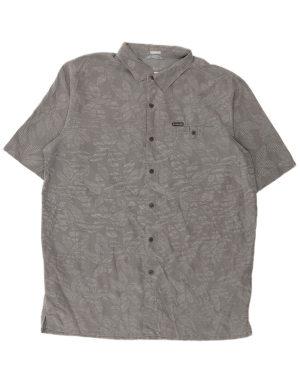 Columbia Camisa Omni-Shade de manga corta y ajuste regular para hombre XL Gris Floral